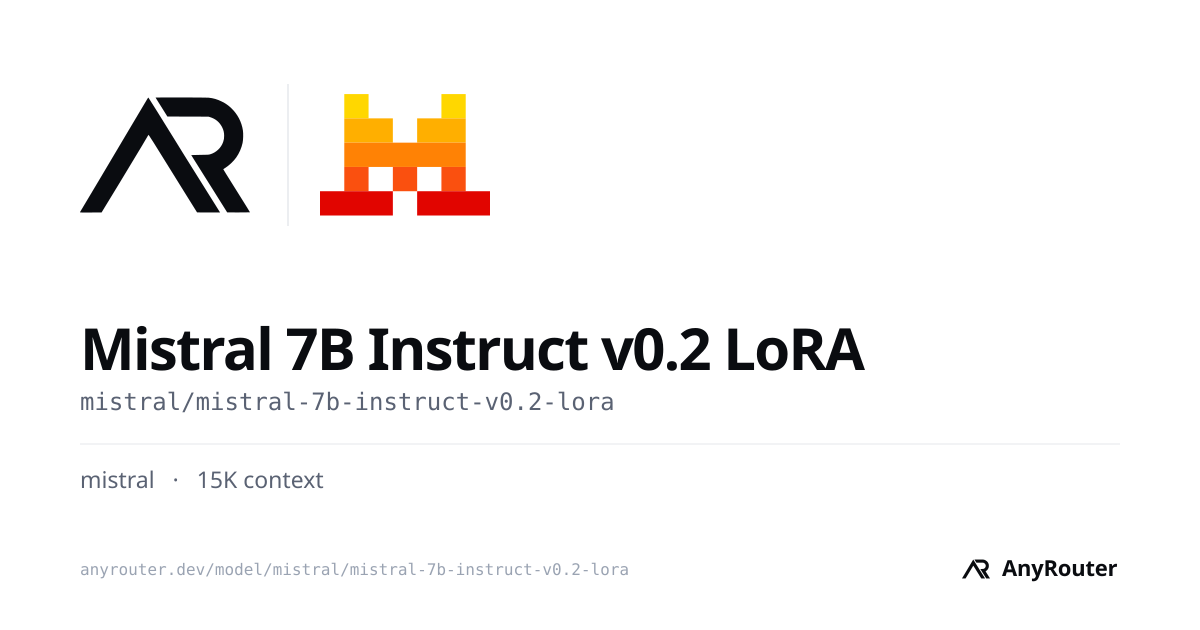 Mistral 7B Instruct v0.2 LoRA share card